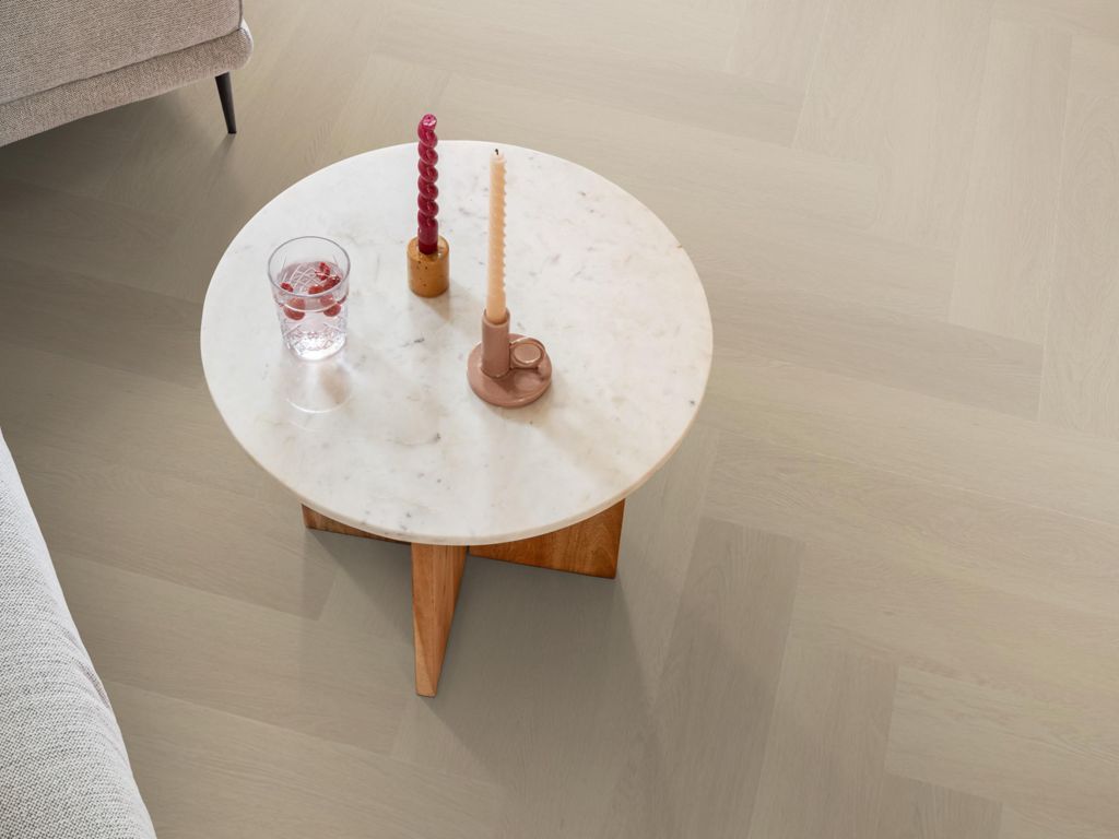 Ambiant Spigato Estino visgraat dryback beige sfeerbeeld