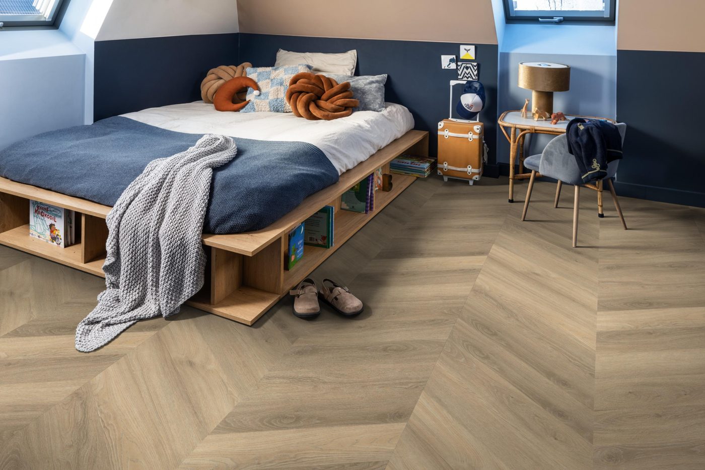 Ambiant plak pvc Spigato Avanto hongaarse punt beige - Afbeelding 3